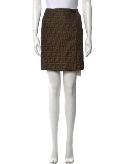 Pre-owned Fendi Vintage Mini Skirt In Brown