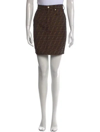 Pre-owned Fendi Vintage Mini Skirt In Brown