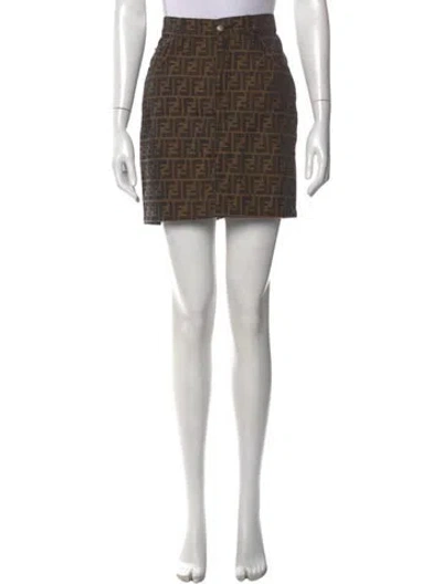 Pre-owned Fendi Vintage Mini Skirt In Brown