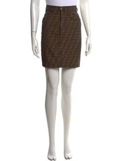 Pre-owned Fendi Vintage Mini Skirt In Brown