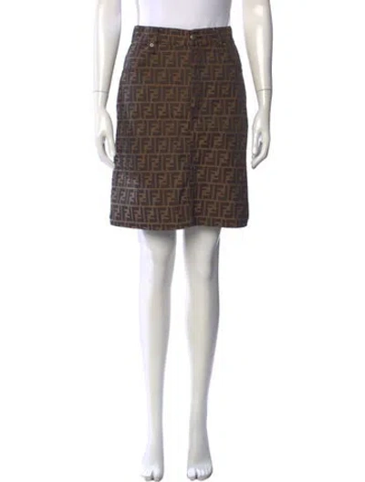 Pre-owned Fendi Vintage Mini Skirt In Brown