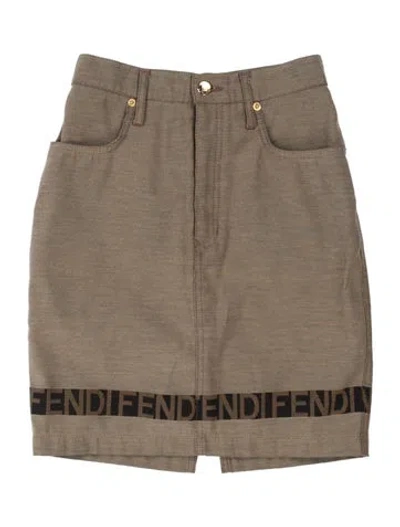 Pre-owned Fendi Vintage Mini Skirt In Brown