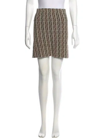 Pre-owned Fendi Vintage Mini Skirt In Neutral