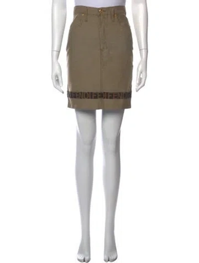 Pre-owned Fendi Vintage Mini Skirt In Neutrals