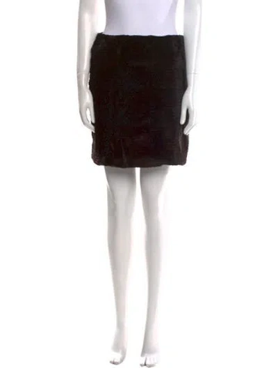 Pre-owned Fendi Vintage Mini Skirt W/ Tags In Brown