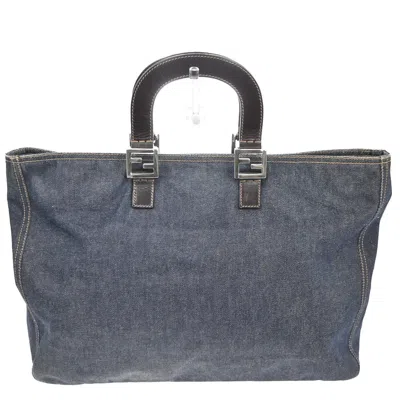 Pre-owned Fendi Vintage Open Tote Denim Blue Denim_jeans Tote Bag Bag ()