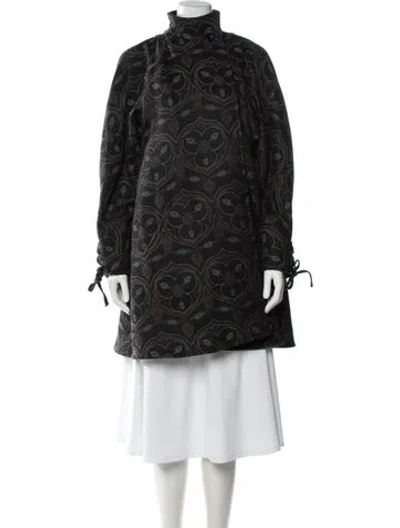 Pre-owned Fendi Vintage Paisley Print Coat In Black