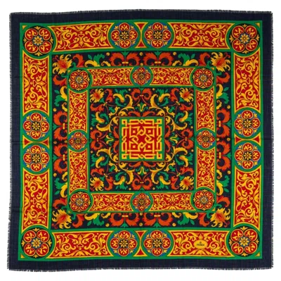 Pre-owned Fendi Vintage Paisley Wool Shawl In Brown