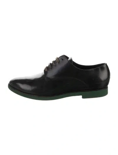 Pre-owned Fendi Vintage Patent Leather Oxfords In Black