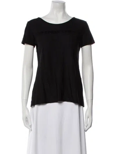 Pre-owned Fendi Vintage Scoop Neck T-shirt In Black