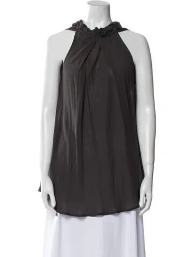 Pre-owned Fendi Vintage Silk Blouse In Gray