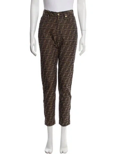Pre-owned Fendi Vintage Skinny Leg Pants In Brown