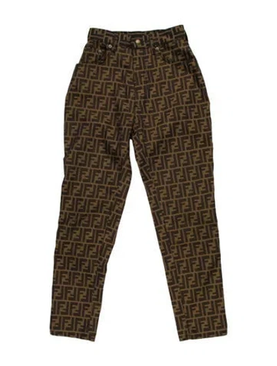 Pre-owned Fendi Vintage Skinny Leg Pants In Brown
