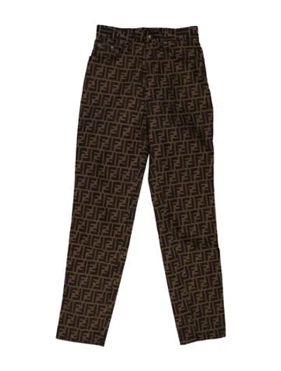 Pre-owned Fendi Vintage Skinny Leg Pants In Brown