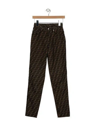 Pre-owned Fendi Vintage Skinny Leg Pants In Brown