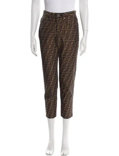 Pre-owned Fendi Vintage Skinny Leg Pants In Brown