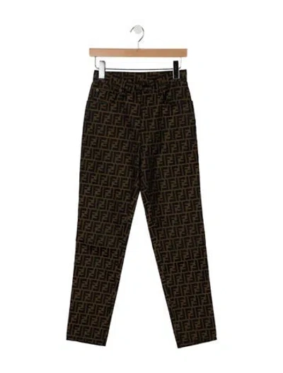 Pre-owned Fendi Vintage Straight Leg Jeans In Brown