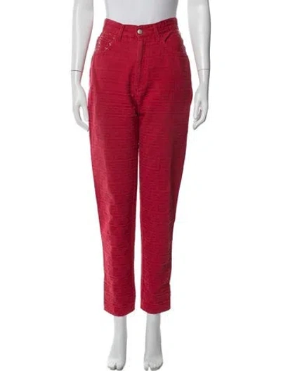 Pre-owned Fendi Vintage Straight Leg Jeans In Red