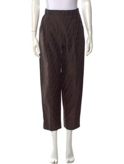 Pre-owned Fendi Vintage Straight Leg Pants In Brown