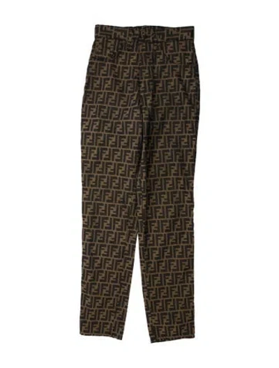 Pre-owned Fendi Vintage Straight Leg Pants In Brown