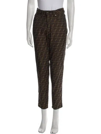Pre-owned Fendi Vintage Straight Leg Pants In Brown