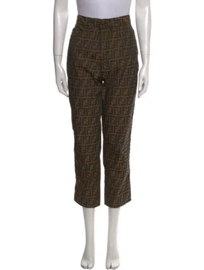 Pre-owned Fendi Vintage Straight Leg Pants In Brown