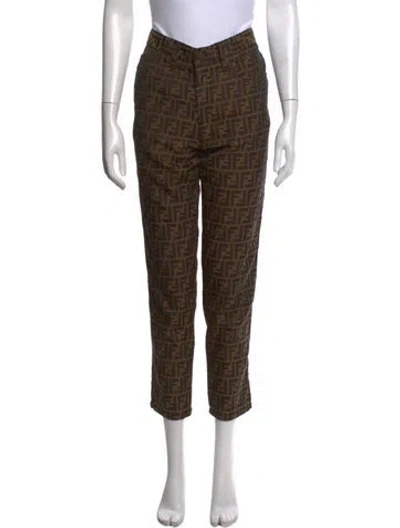 Pre-owned Fendi Vintage Straight Leg Pants In Brown