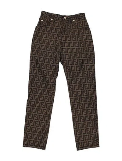 Pre-owned Fendi Vintage Straight Leg Pants In Brown