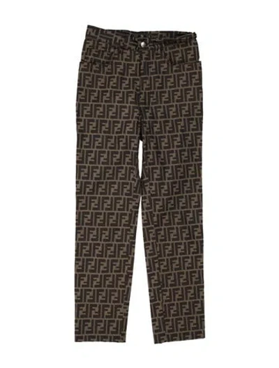 Pre-owned Fendi Vintage Straight Leg Pants In Brown