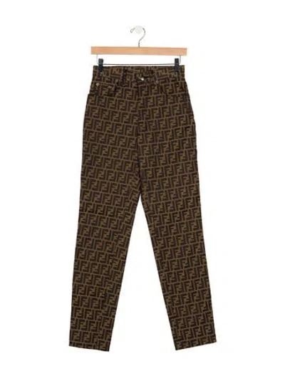 Pre-owned Fendi Vintage Straight Leg Pants In Brown