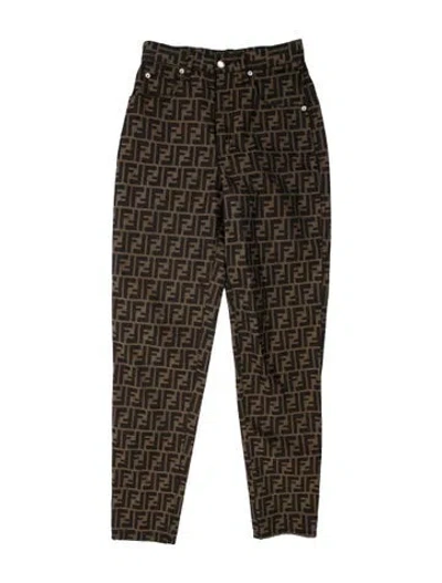 Pre-owned Fendi Vintage Straight Leg Pants In Brown