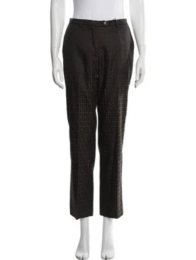 Pre-owned Fendi Vintage Straight Leg Pants In Brown