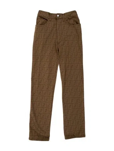 Pre-owned Fendi Vintage Straight Leg Pants In Brown