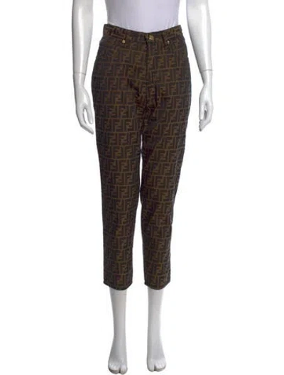 Pre-owned Fendi Vintage Straight Leg Pants In Brown