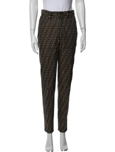Pre-owned Fendi Vintage Straight Leg Pants In Brown