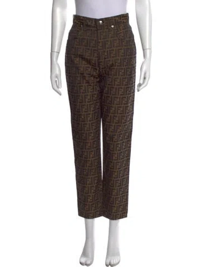 Pre-owned Fendi Vintage Straight Leg Pants In Neutrals