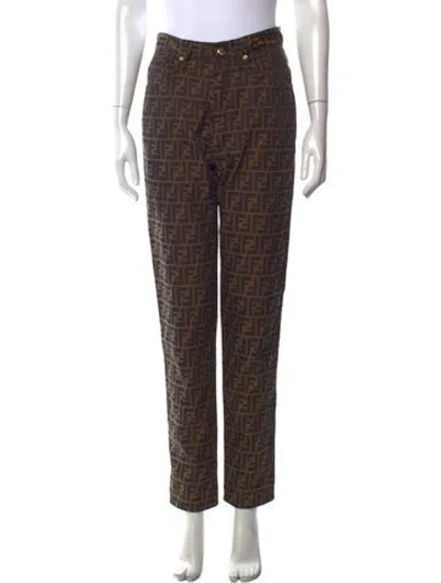 Pre-owned Fendi Vintage Straight Leg Pants In Neutrals