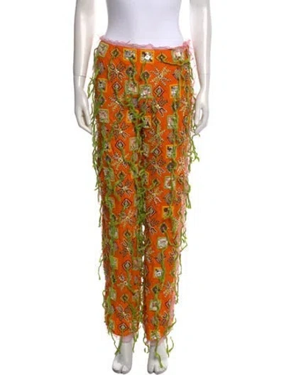 Pre-owned Fendi Vintage Straight Leg Pants In Orange