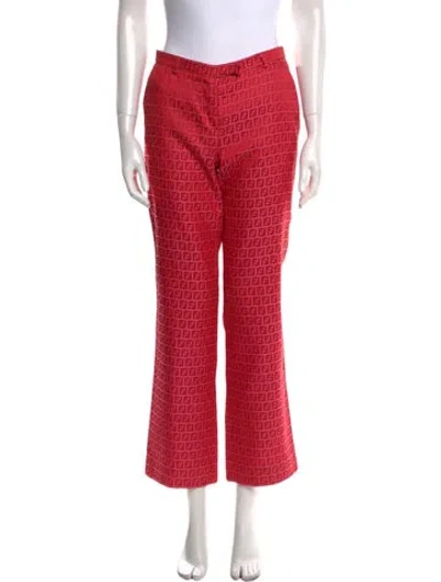 Pre-owned Fendi Vintage Straight Leg Pants In Red