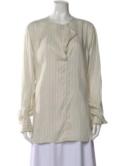 Pre-owned Fendi Vintage Striped Blouse In Neutral