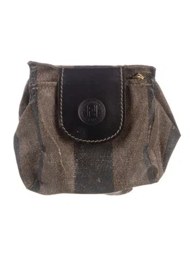 Pre-owned Fendi Vintage Striped Pouch In Brown