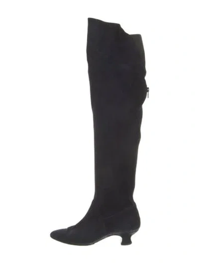 Pre-owned Fendi Vintage Suede Boots In Blue