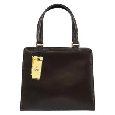 Pre-owned Fendi Vintage Top Handle Bag Leather Brown Leather Handbag ()