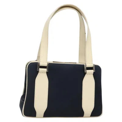 Pre-owned Fendi Vintage Top Handle Bag Pvc Navy Canvas Handbag () In Blue