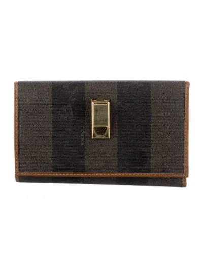 Pre-owned Fendi Vintage Trifold Wallet In Brown