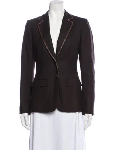 Pre-owned Fendi Vintage Virgin Wool Blazer In Brown