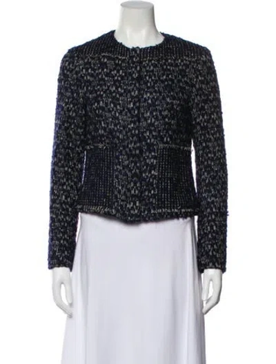 Pre-owned Fendi Vintage Virgin Wool Evening Jacket In Blue
