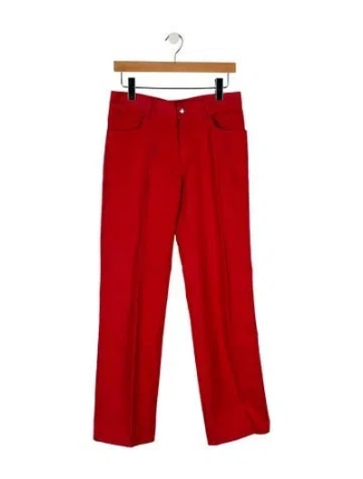 Pre-owned Fendi Vintage Wide Leg Jeans In Red