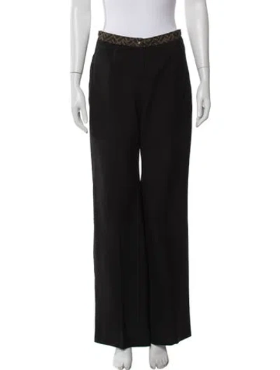 Pre-owned Fendi Vintage Wide Leg Pants In Black