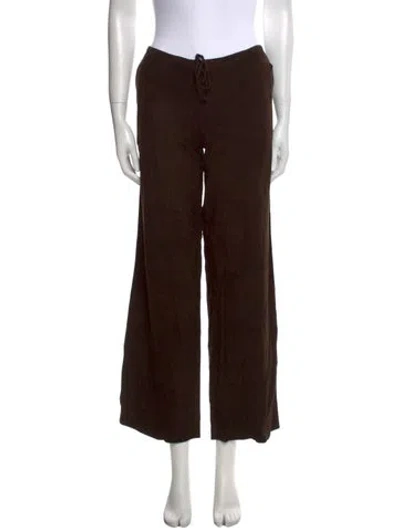 Pre-owned Fendi Vintage Wide Leg Pants In Brown